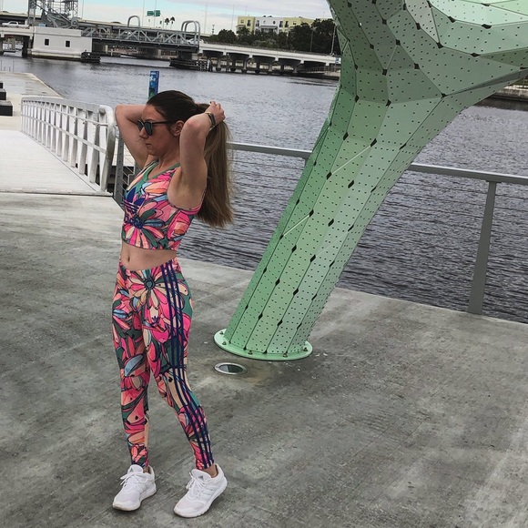 adidas Pants - Adidas | Matching Set Crop Floral Print Trefoil S